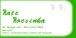 mate mocsinka business card
