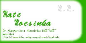 mate mocsinka business card